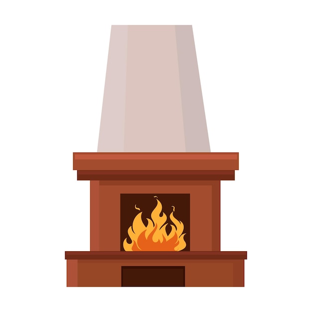 Vector illustrator of fireplace