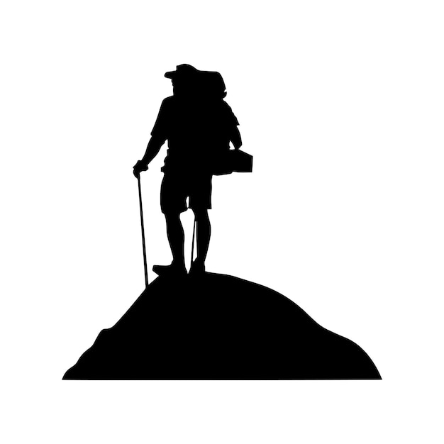 vector illustrator silhouette of mountain climber