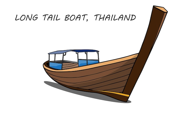 Vector vector illustrator of traditional long tail boat thailand