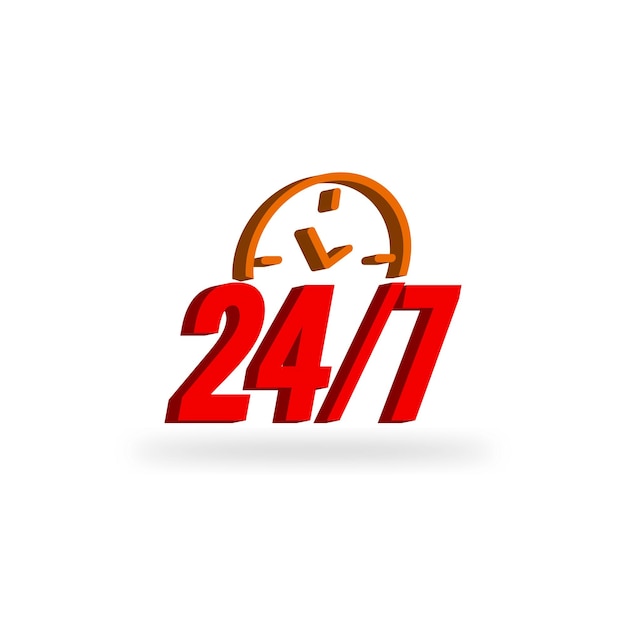 A Vector Image of 247 with a TimeDisplaying Clock
