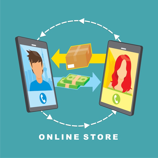 Vector image about online store