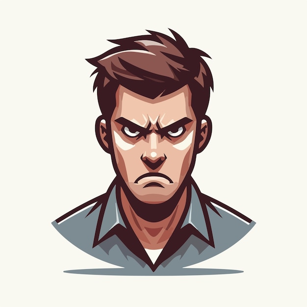 Vector image of an angry mans expression