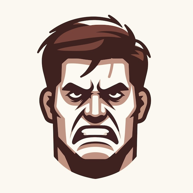 Vector image of an angry mans expression