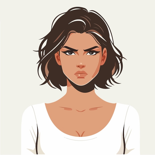 Vector vector image of an angry womans expression