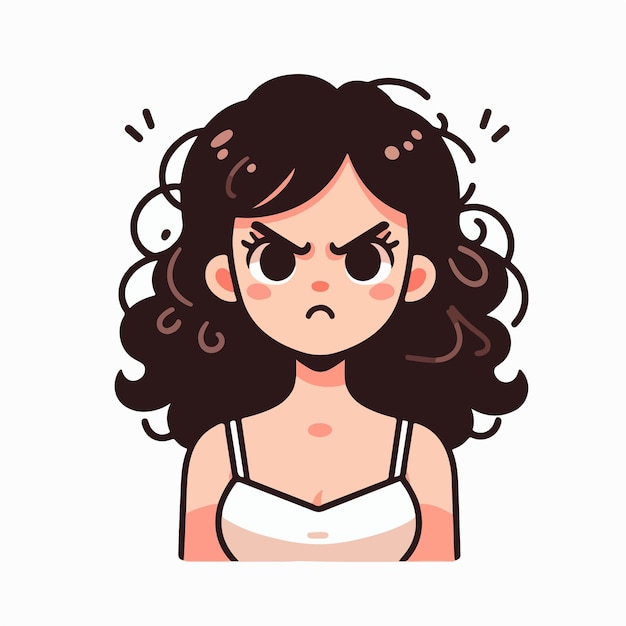 Vector image of an angry womans expression