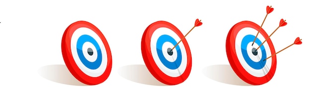 Vector vector image of an arrow hits the target accurately