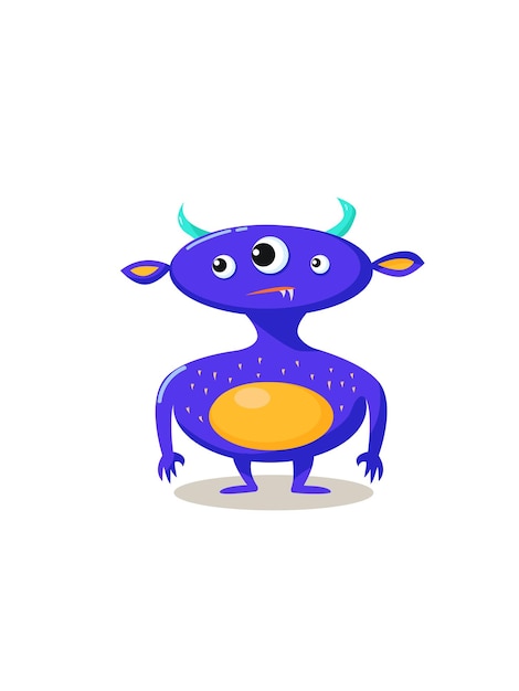 Vector image. Baby monster character on white background.