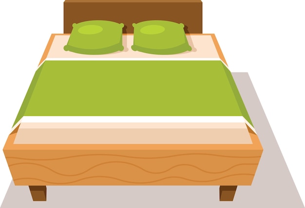Vettore immagine vettoriale di un letto in una camera da letto isolata su sfondo trasparente