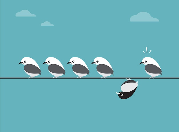 Vector image of birds group. different concepts