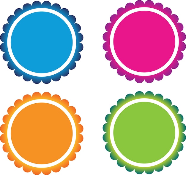 Vector Image Of Blank Stickers And Labels Isolated On Transparent Background