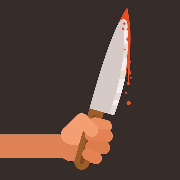 Vector Image Of Blood Stains On A Knife Isolated On Transparent Background