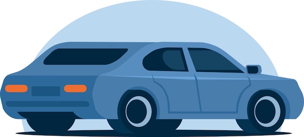 Vector Image Of A Blue Car Isolated On Transparent Background