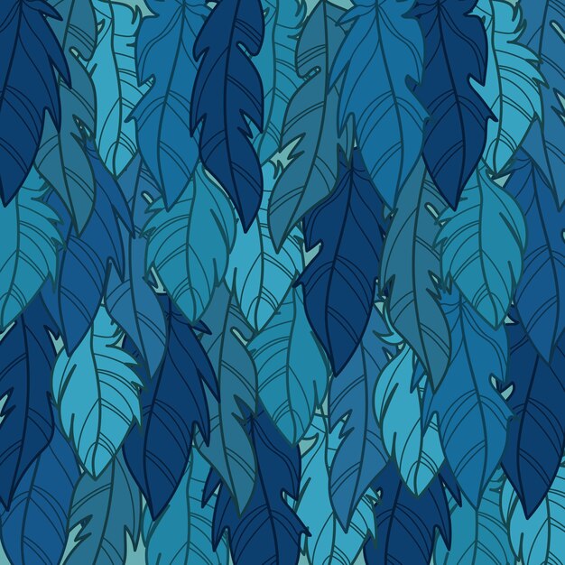 Vector vector image of blue feathers