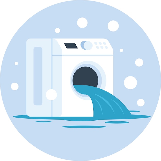 Vector Image Of A Broken Washing Machine Isolated On Transparent Background