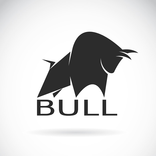 Vector image of an bull design on a white background. logo, symbol