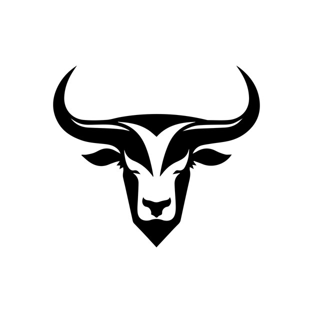 Vector image of a bull head on a grey background