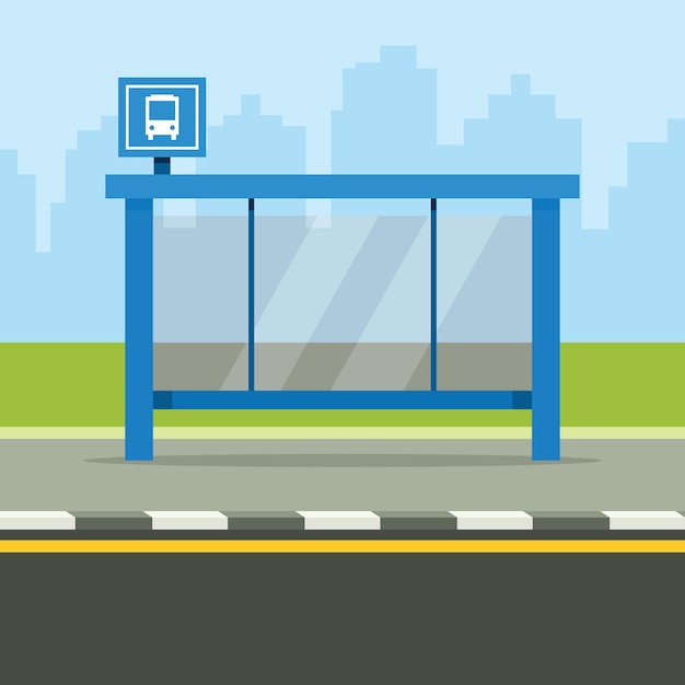 Vector Image Of A Bus Stop Isolated On Transparent Background