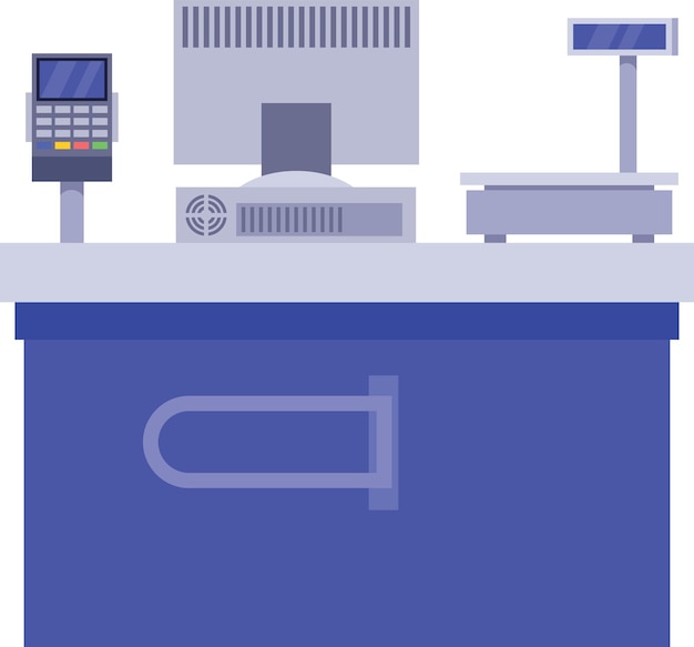 Vector Image Of Cashier'S Workplace Isolated On Transparent Background