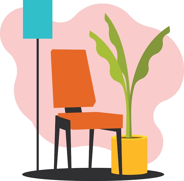 Vector Image Of A Chair In The Room Corner Isolated On Transparent Background