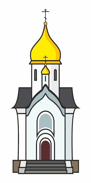 Векторное изображение часовни Святого Николая в Новосибирске Россия архитектура Сибирь