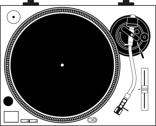 Vector vector image of the classic technics sl-1200 turntable vinyl player