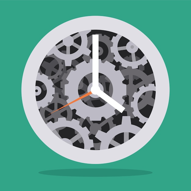 Vector vector image of a clock icon isolated on transparent background