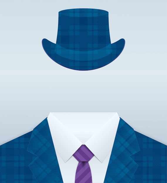 Vector image of close up suit with hat