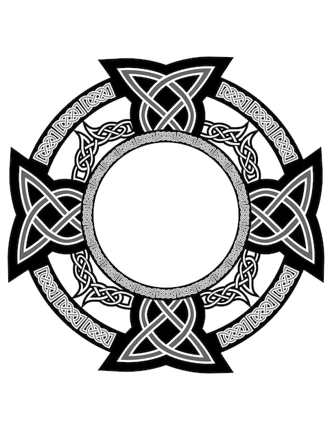 Vector the vector image of cross with celtic patterns