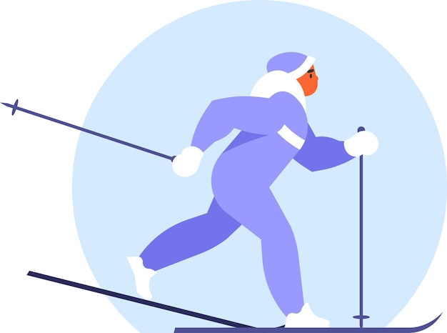 Vector Image Of A CrossCountry Skier Isolated On Transparent Background