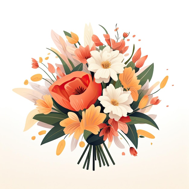 Vector image cute flowers bouquet