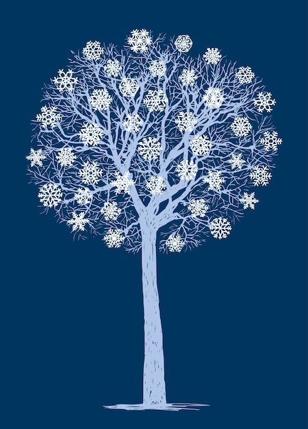 Vector image of a decorative tree in december