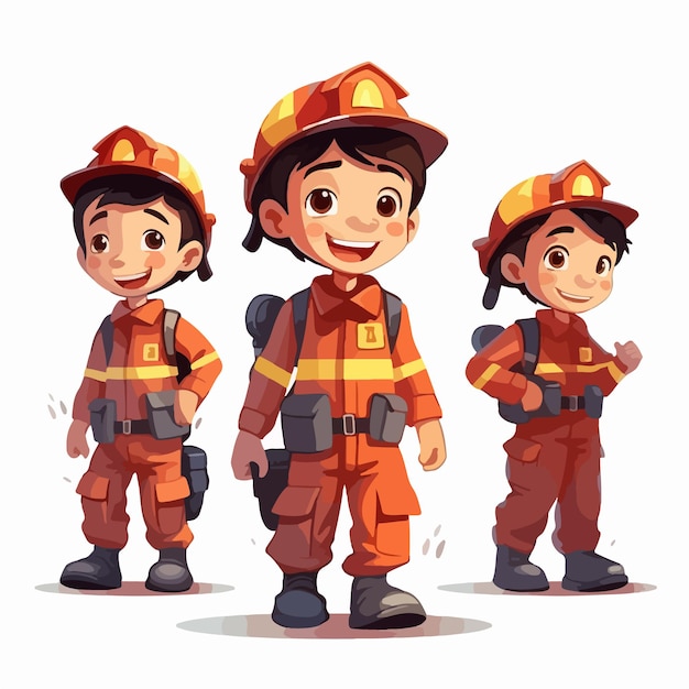 Vector vector image of a dedicated man firefighter