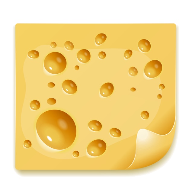 Vector image of a delicious piece of cheese