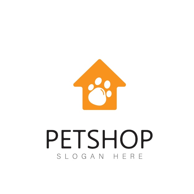 흰색 배경 Petshop에 개와 고양이 디자인의 벡터 이미지