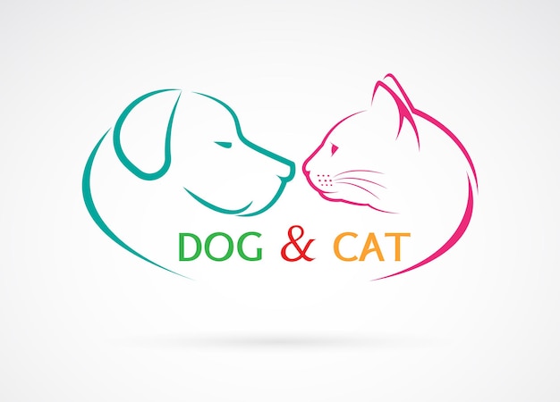 Vector vector image of an dog and cat on a white background