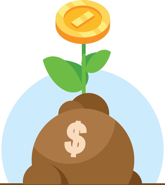 Vector Image Of Dollar Coins Growing On A Tree Isolated On Transparent Background