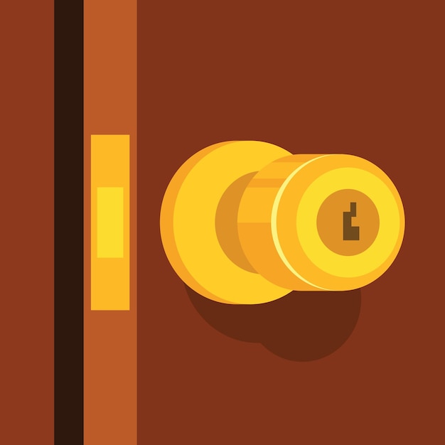 Vector Image Of A Door Handle 3D Style Isolated On Transparent Background