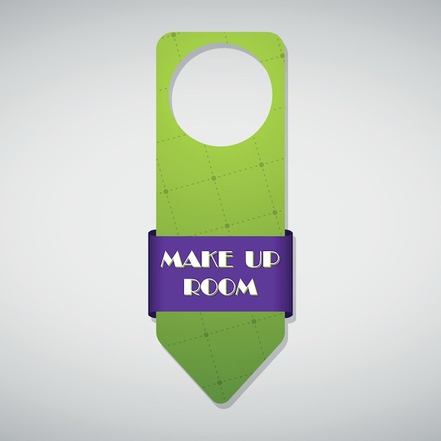 Vector Image Of A Door Hanger For Make Up Room Isolated On Transparent Background