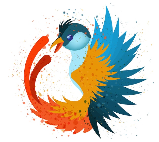 Vector image of an exotic bird National symbol of the country Depicted as an emblem