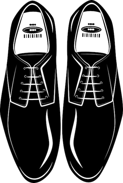 Векторное изображение модной черной обуви, изолированной на прозрачном фоне