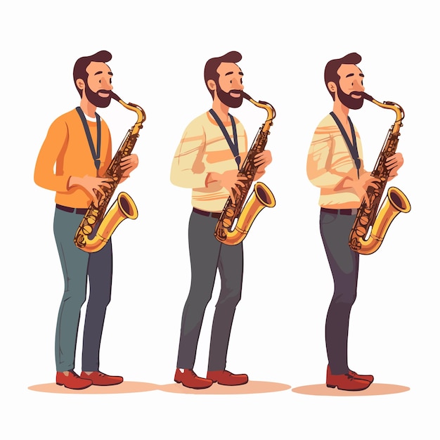 Vector a vector image featuring a man with a saxophone