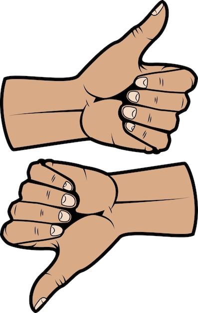 Vector vector image of a finger gesture with a thumb isolated on transparent background