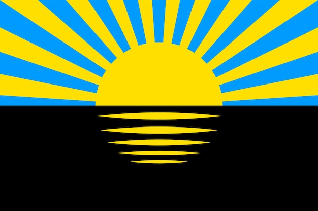 Vector image flag of Donetsk region in Ukraine