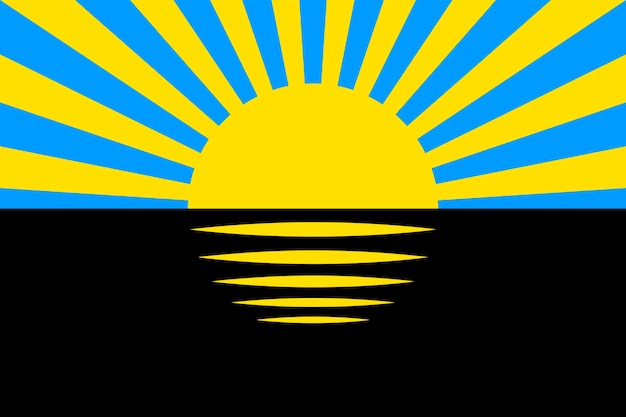 Vector image flag of donetsk region in ukraine