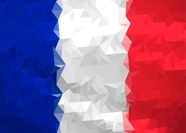 Vector image of the flag of the Republic of France stylized from triangles