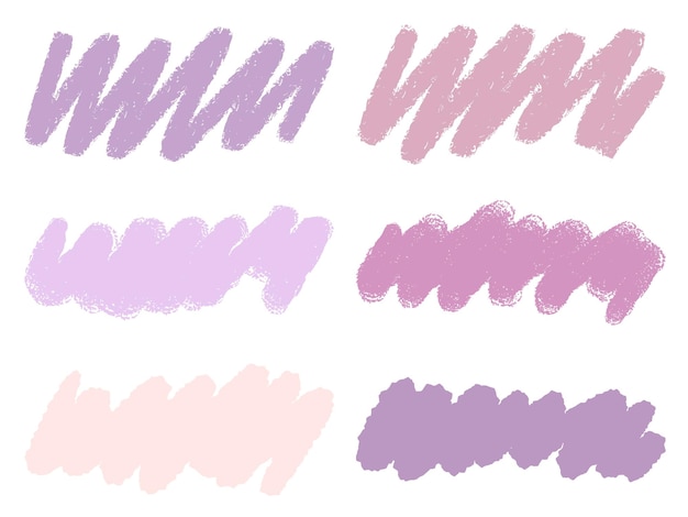 Vector vector image of freehand brush strokes of different colors on a white background