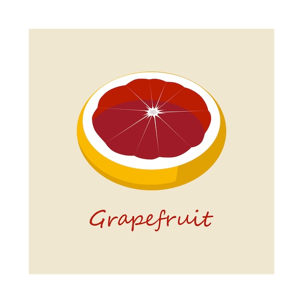 Vector image of a full-color Grapefruit and the inscription - Grapefruit