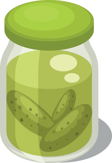 Vector Image Of A Glass Jar With Cucumbers Food Illustration