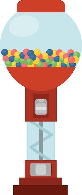 Vector vector image of a gumball vending machine isolated on transparent background
