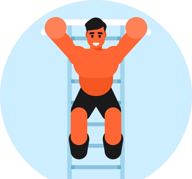 Vector Image Of A Guy Working Out In The Gym Isolated On Transparent Background